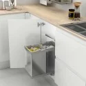 Balde Lixo Ecológico Retangular Inoxidável 14 + 14 L Automático