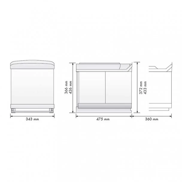Caixotes Do Lixo Ecológicos 16 + 16 L