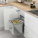 Caixotes Do Lixo Ecológicos Aço Inoxidável 21 + 21 L