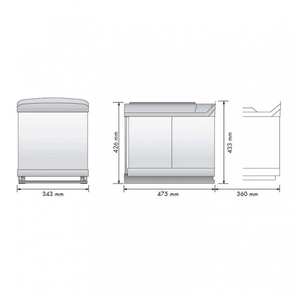Caixotes Do Lixo Ecológicos Aço Inoxidável 21 + 21 L