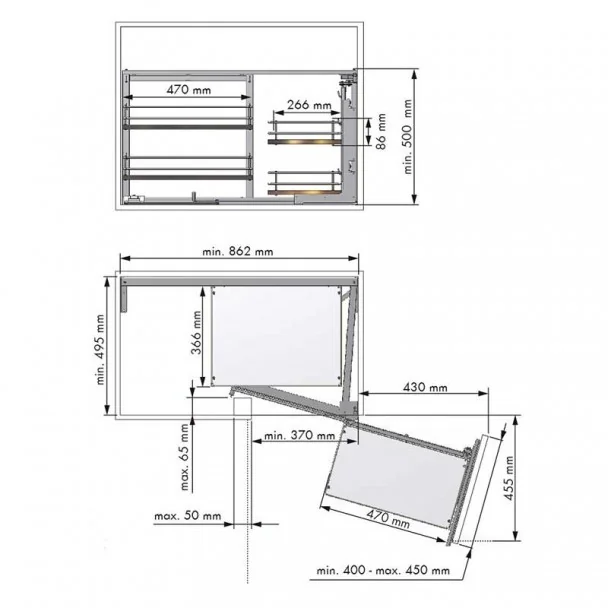Carcaça Extraível Articulado Móvel Canto Linha Compact