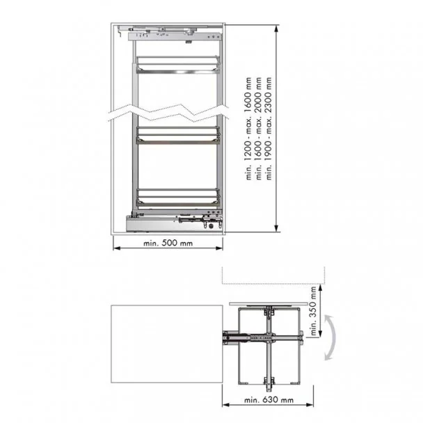 Kit Carcaça Coluna Giratório Linha Compact