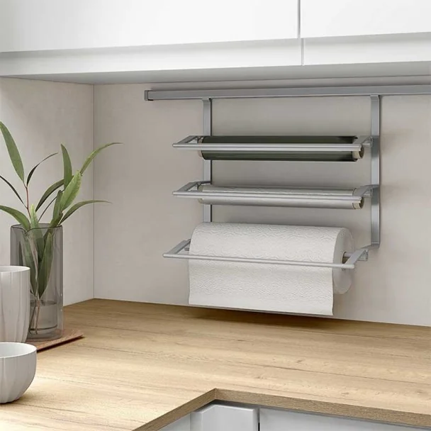 Suporte Triplo para Rolos de Papel de Cozinha