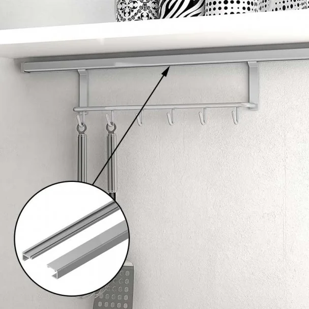 Barra Suporte 750 mm para Pendurar Acessórios de Parede na Cozinha