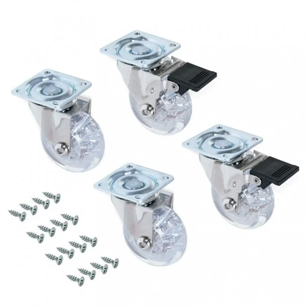 Rodas Transparentes para Mobiliário (4 pçs) - Slip Emuca