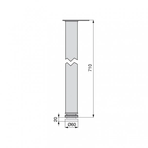 Perna de Mesa Regulável em Aço Diâmetro 60 mm (4 pçs)