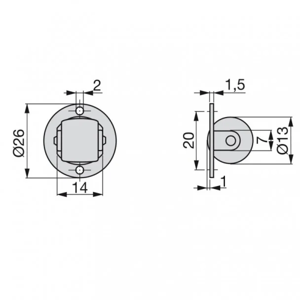 Roda Auxiliar para Móveis D. 13 mm para Tampa Giratória