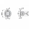 Roda Auxiliar para Móveis D. 13 mm para Tampa Giratória