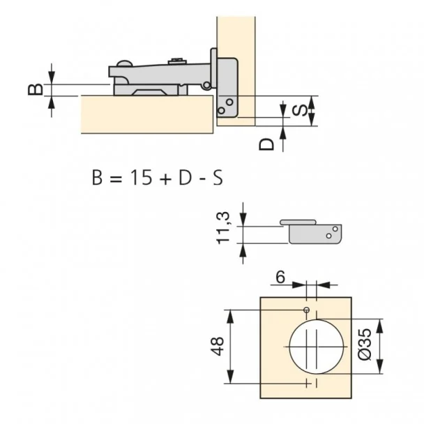 Dobradiça 100º com Excêntrica Emuca X91N (2 pçs)