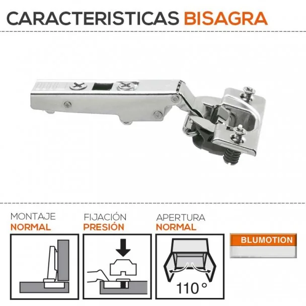 Dobradiça 110º com Freio Blumotion de Blum para Cozinha