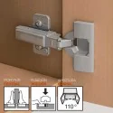 Dobradiça 110º Montagem Amortecedor Central com Mola de Blum para Cozinha