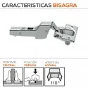 Dobradiça 110º Montagem Amortecedor Central com Mola de Blum para Cozinha