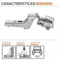 Dobradiça 110º para Montagem Interna com Mola de Blum para Cozinha