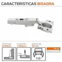 Dobradiça 110º sem Cais para Montagem TIP-ON de Blum para Cozinha