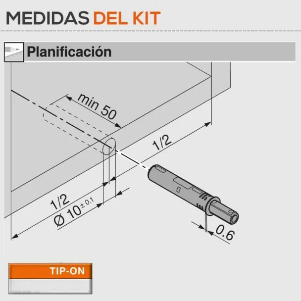Tecla TIP-ON de Blum para Portas de Cozinha