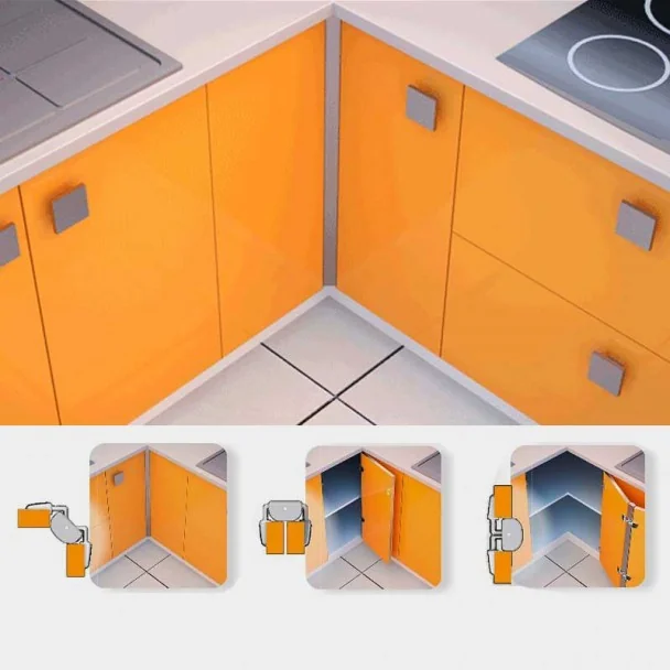 Dobradiça Rincomatic RincoPlus40 para Móveis Canto da Cozinha