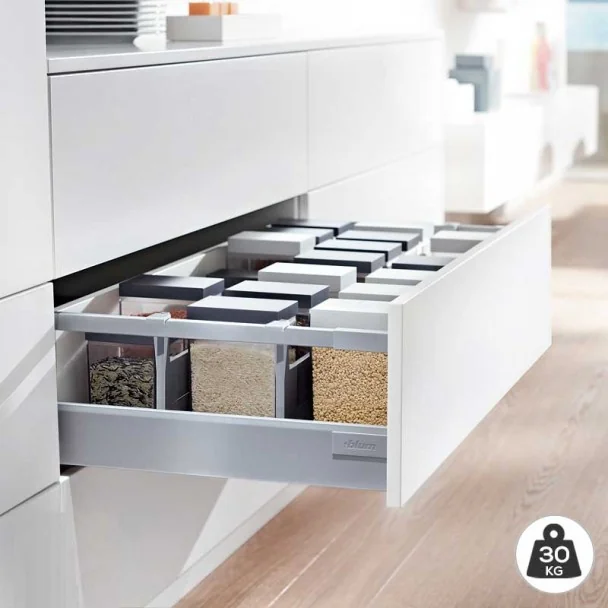 Extensão Cinza 30 kg Blum Tandembox Antaro D para Cozinha