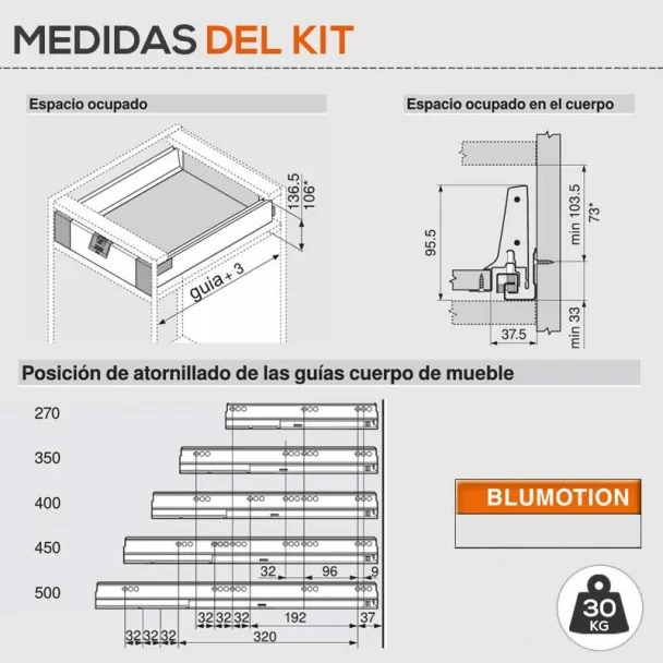 Gaveta Interna Cinza 30 kg Tandembox Antaro M para cozinha