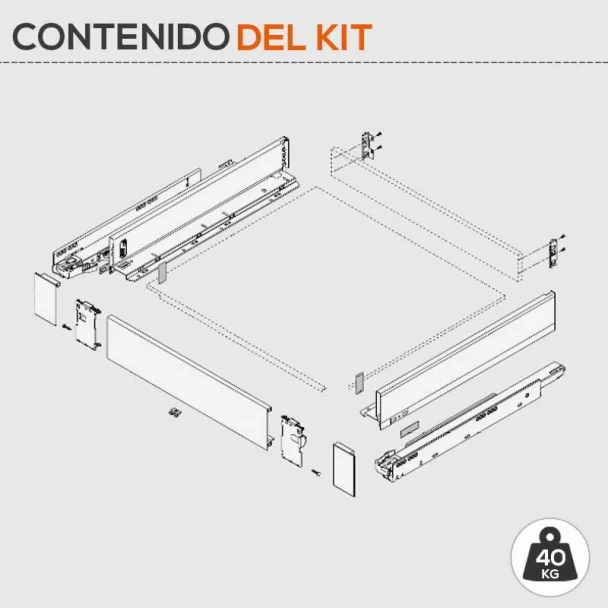 Gaveta Interna Cinza 40 kg Legrabox Pure M