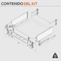 Extensão Interior Cinza 40 kg em Frente Vidro Legrabox Pure C