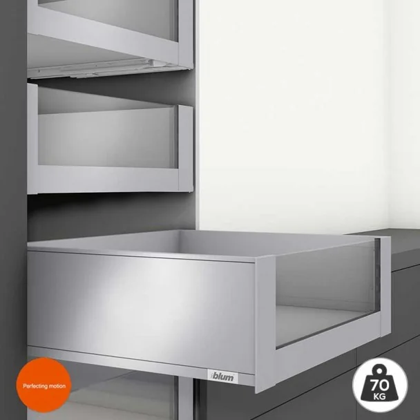 Extensão Interior Cinza 70 kg em Frente Vidro Legrabox Pure C