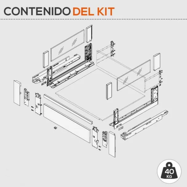 Extensão Interior Cinza 40 kg Legrabox Free C