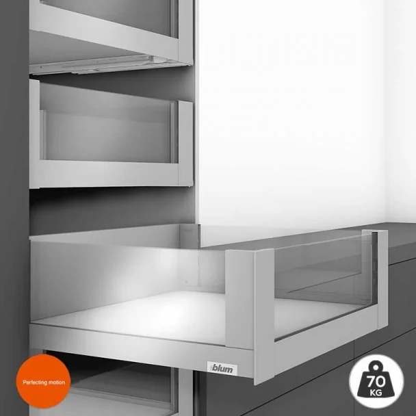 Extensão Interior Cinza 70 kg em Frente Vidro Legrabox Free C