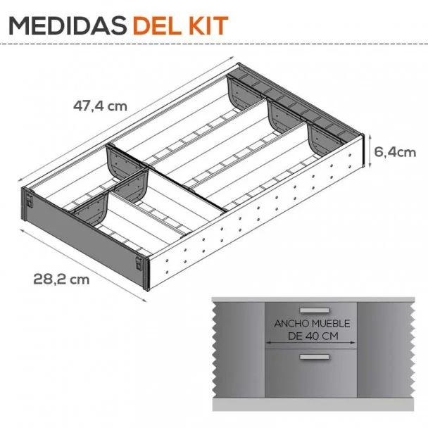 Cubertero Aço Inoxidável ORGA-LINE para Gaveta de Cozinha