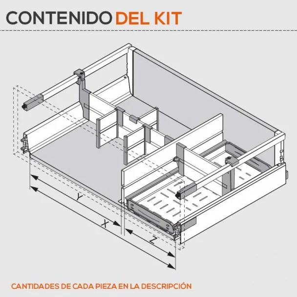 Kit Organizador C ORGA-LINE para Extensões de Cozinha