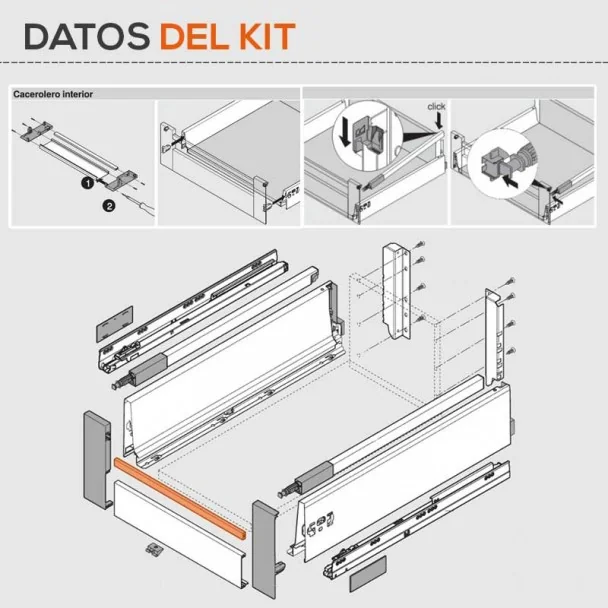 Guardacuerpo Transversal Extensão Interior Tandembox Antaro