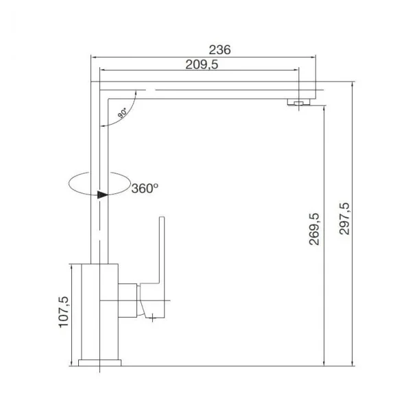 Torneira Maia Esquadra para Cozinha