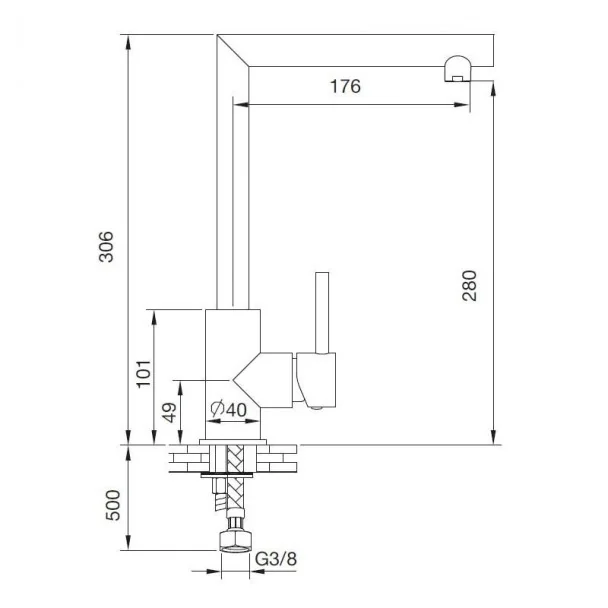 Torneira Esquadra para Cozinha