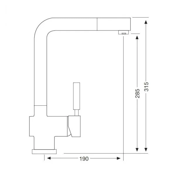 Torneira Extraível-Íris Reta para Cozinha