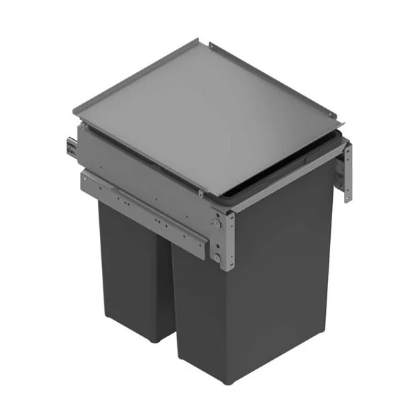 Cubos Reciclagem de Lixo 35 + 35 L, com Sistema de Guias