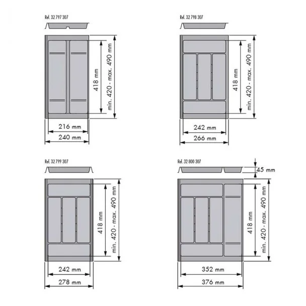 Suporte de Talheres Modular Universal para Cozinha