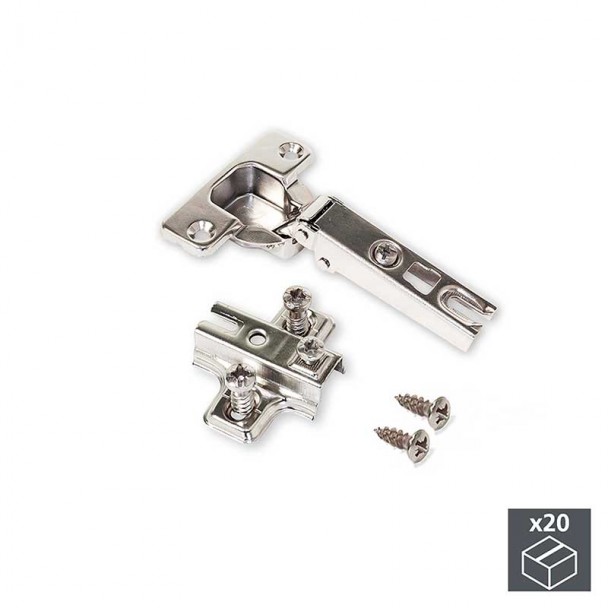 Dobradiça 110º com Base Emuca X95 Euro (20 pçs)