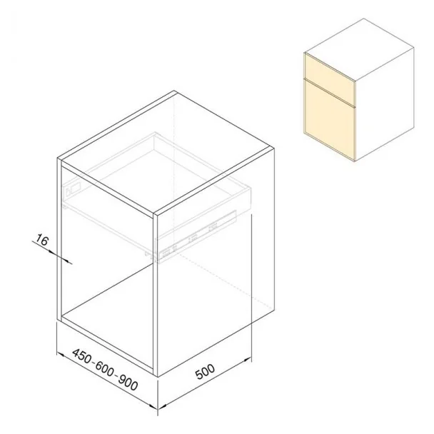 Gaveta para Panelas Cinza Antracite 40 kg Vertex Emuca