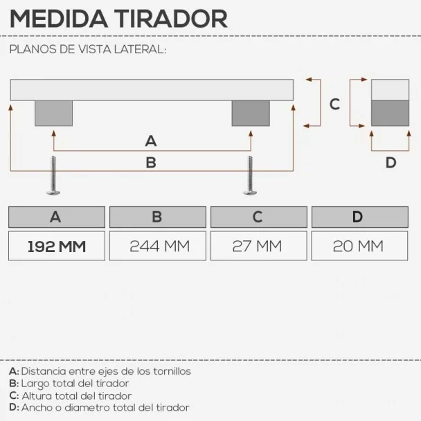 Puxador de Zamak Cromado Mate 4786
