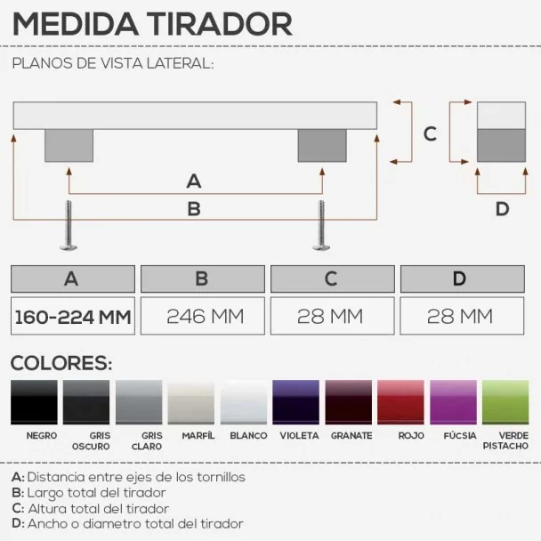 Puxador de Zamak Cromado Mate 4778