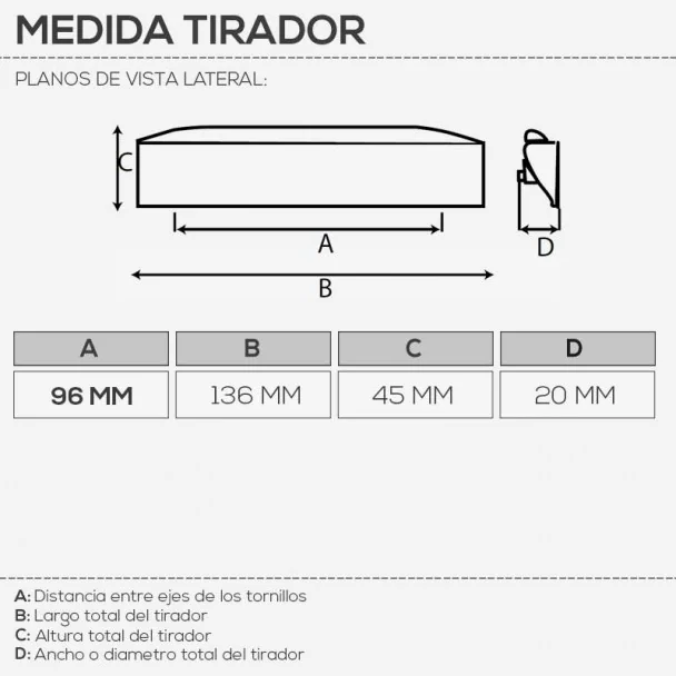 Puxador de Zamak Metalizado Cromado Mate 4086E