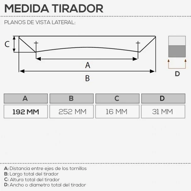 Puxador de Zamak Metalizado Cromado Mate 2433