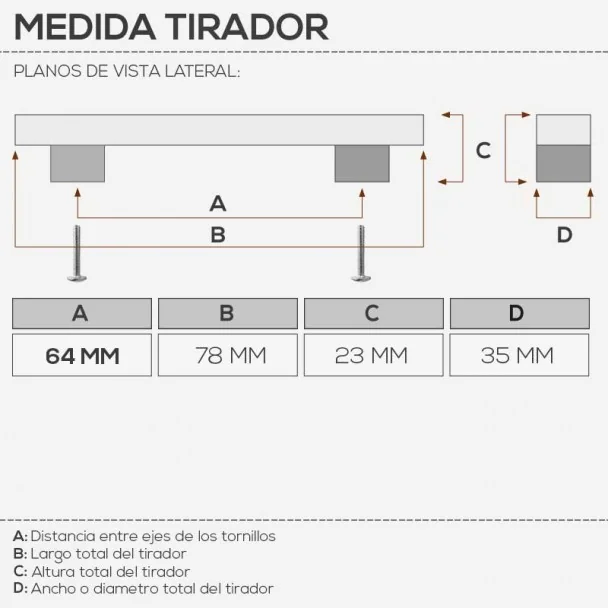 Puxador de Zamak Bronze Óxido 0090E