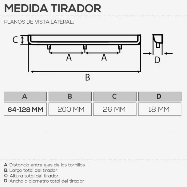 Puxador de Zamak Metalizado Cromado Mate 4090E