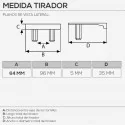Puxador de Zamak Cromado Mate 4081E 96 mm