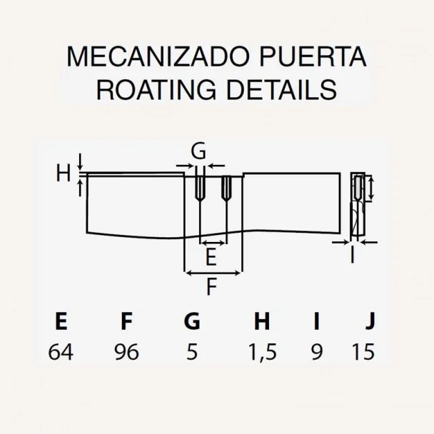Puxador de Zamak Cromado Mate 4081E 96 mm