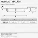 Puxador de Zamak Cromado Mate 4081E 160 mm