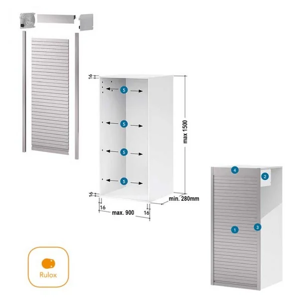 Kit Persiana 90 x 150 cm PVC Inox para Móveis de Cozinha
