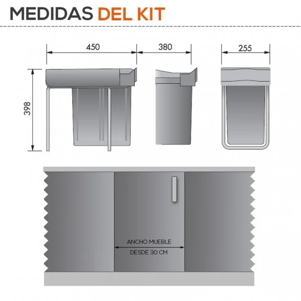 Balde Lixo Retangular 21 L