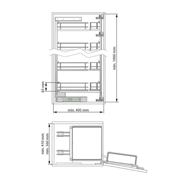 Kit Coluna Responsável Extraível Linha Compact
