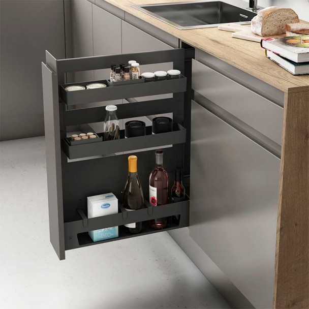 Suporte Garrafas Removível Reversível Guias Laterais Flat Antracite